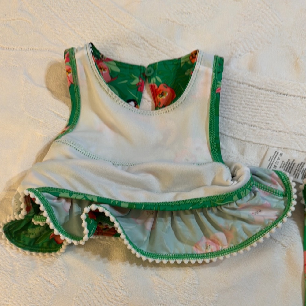 Janie and Jack Green Tropical Kids Bikini - Picture 5 of 7